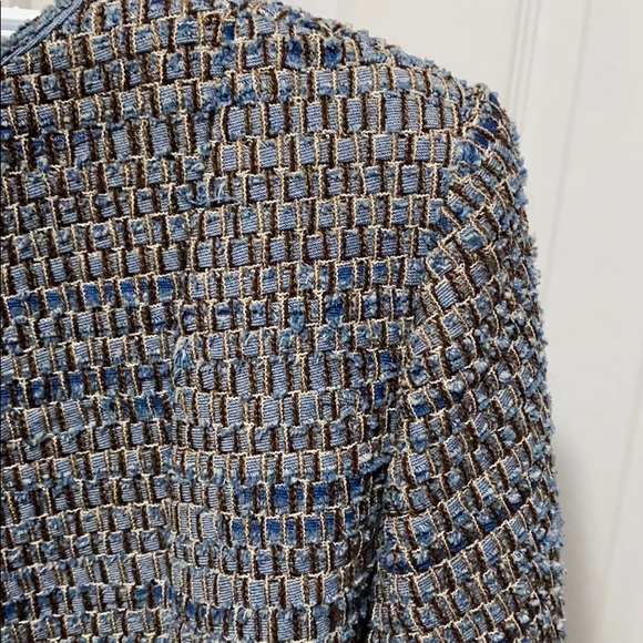 CHANEL Tweed & Raw Denim Collarless Cropped Jacket - Picture 4 of 4